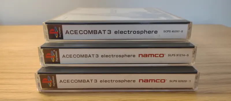 Different versions of Ace Combat 3